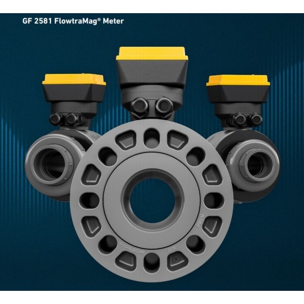Medidor de vazão Eletromagnético FullBore 100% em PVC FlowtraMag® +GF+ SIGNET 2581